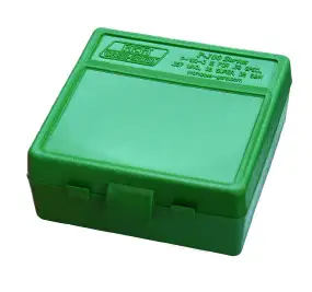 Коробка для патронів MTM кал. 7,62x25; 5,7x28; 357 Mag. Кількість - 100 шт. Колір - зелений