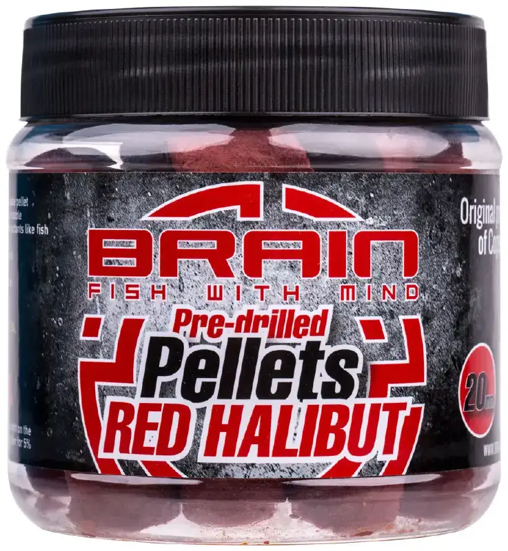 Пелети Brain Red Halibut Pre drilled 20mm 250g