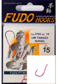 Крючок Fudo Umi Tanago W/Ring RD №18