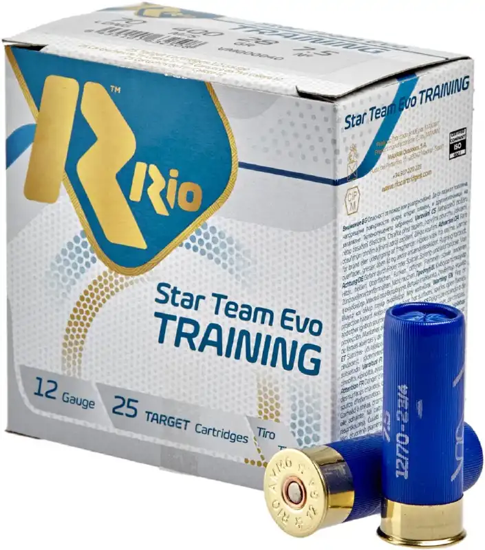 Патрон RIO Star Team EVO Training кал. 12/70 дробь № 7.5 (2,4 мм) навеска 21 г нач. скорость 420 м/с