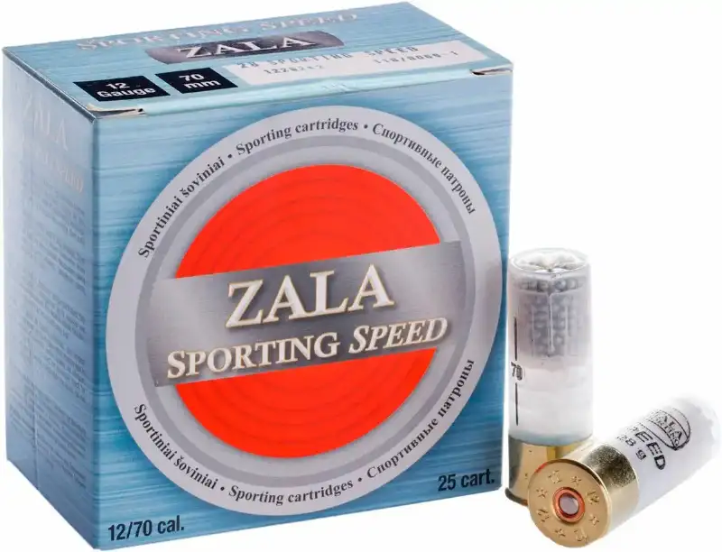 Патрон Zala Arms Sporting SPEED кал. 12/70 дробь № 8 (2,3 мм) навеска 28 г. Начальная скорость 420 м/с. 25 шт/уп.