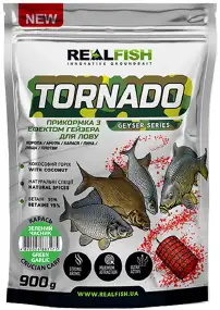 Прикормка Real Fish Прикормка Торнадо Карась (Зелений Часник) 0.900 kg