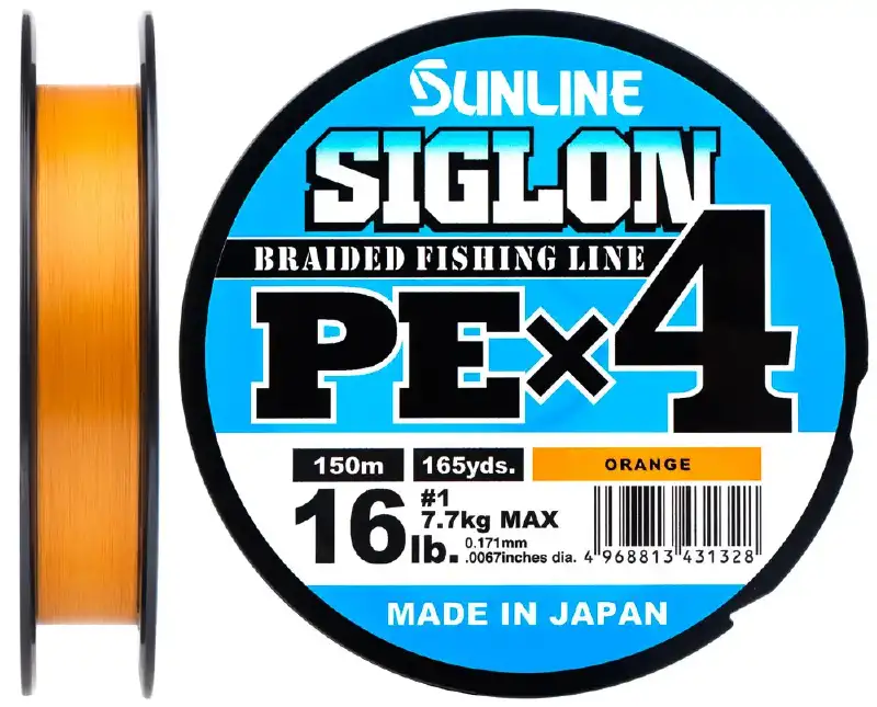 Шнур Sunline Siglon PE х4 150m (оранж.) #3.0/0.296mm 50lb/22.0kg