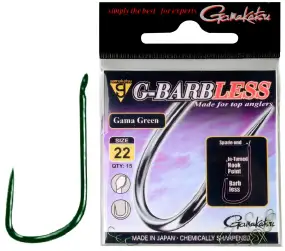 Крючок Gamakatsu G-Barbless Gama Green №22 (15шт/уп)