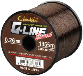 Леска Gamakatsu G-Line Element 1325m (Dark Brown) 0.30mm 6.80kg
