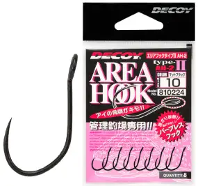 Крючок Decoy Area Hook II Mat Black 06, black, 8шт/уп