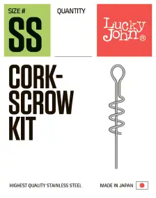 Штопор для силікону Lucky John Cork-Scrow Kit L (7шт/уп)
