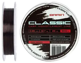 Волосінь Brain Classic Carp Line (dark brown) 300m 0.35mm 25lb 10.7kg