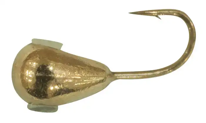 Мормышка вольфрамовая Shark Круглокапля с отверствием 0,2г диам. 2,5 мм крючок D20 гальваника ц:золото