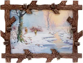 Картина "Косули в зимнем лесу"