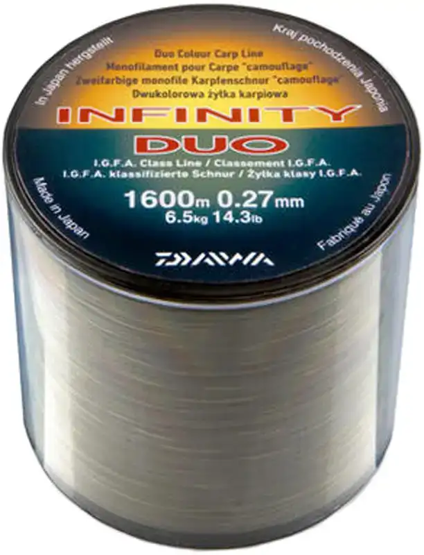 Леска Daiwa Infinity Duo Carp 1670m (чернно-зелен.) 0.27mm 14.3lb/6.5kg