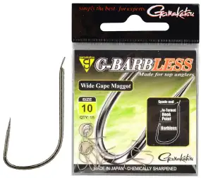 Гачок Gamakatsu G-Barbless Wide Gape Maggot (15шт/уп)