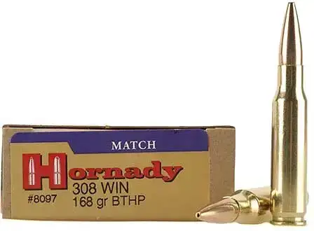 Патрон Hornady Match кал .308 Win куля BTHP маса 168 гр (10.9 г)