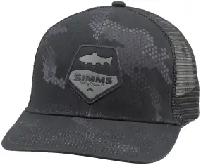 Кепка Simms Trucker Hat Trout Patch One size Hex Camo Carbon