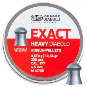 Кулі пневм JSB Diabolo Exact Heavy. Кал. 4.52 мм.  0.67 г. 200 шт/уп