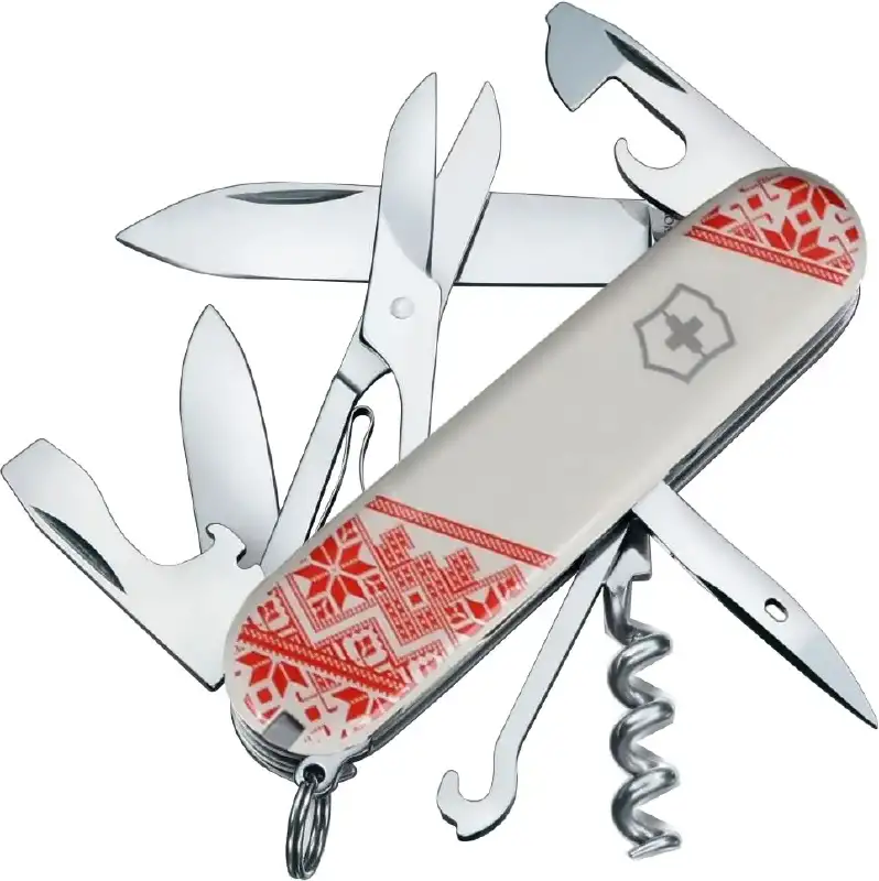 Нож Victorinox Climber Ukraine Вышиванка 1.3703.7_T0051r White