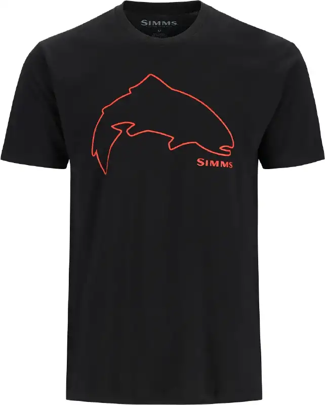 Футболка Simms Trout Outline T-Shirt Black