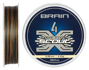 Шнур Brain Scout 4X 150m (camo) 0.080mm 4.4kg