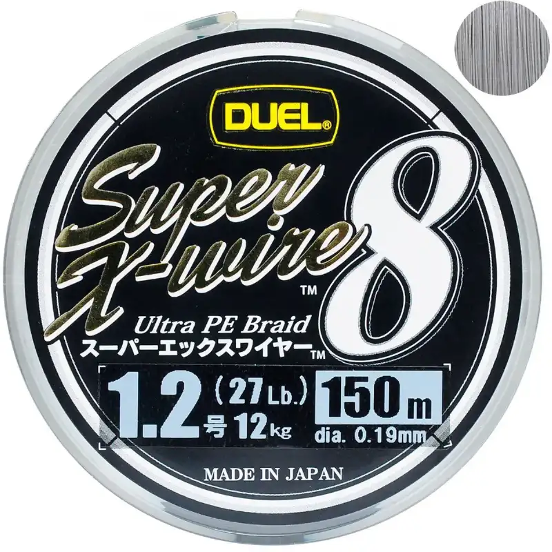 Шнур YO-Zuri Super X-Wire 8 Silver 150m (сірий) #0.8/0.15mm 16lb/7kg