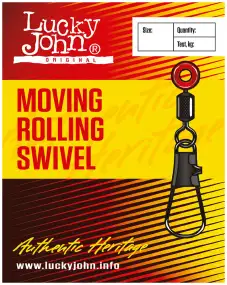Вертлюжок с застежкой Lucky John Moving Roling Swivel (BH) 00L 20кг (10шт/уп)
