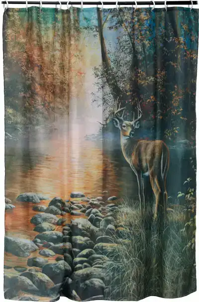 Занавесь для душа Riversedge Deer Shower Curtain высота 2.15 м.