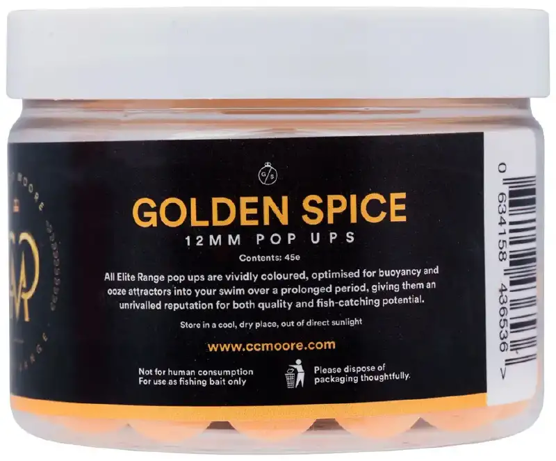 Бойлы CC Moore Golden Spice Pop Ups Elite Range 12mm