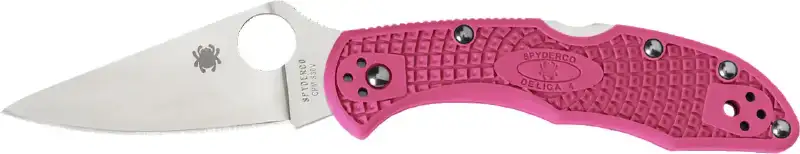 Нож Spyderco Delica 4 Flat Ground Pink