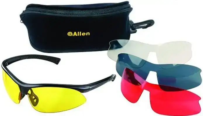 Очки стрелковые Allen Pro Class 4 Lens Combo Set With Case. Линзы - поликарбонат Прозрачный; желтый; красный; дымчатый