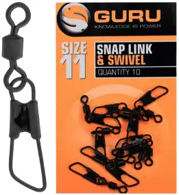 Вертлюжок з застібкою Guru Snap Link & Swivel #11 (10 шт/уп)