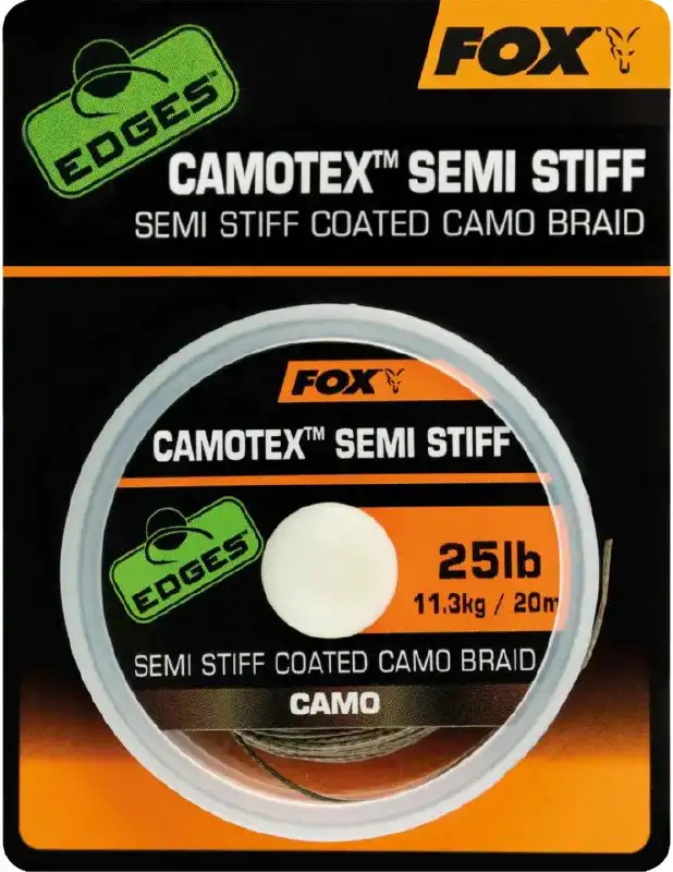 Поводковый материал Fox International Edges Camotex Semi-Stiff 25lb