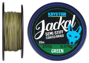 Поводковый материал Kryston Jackal Semi-Stiff Coated Braid 20m 30lb ц:weed green