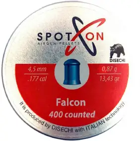 Пули пневматические Spoton Falcon кал. 4,5 мм. Вес - 0,87 г. 400 шт/уп