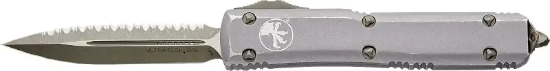Нож Microtech Ultratech DE Stonewash FS. Цвет: distressed grey. Серрейтор