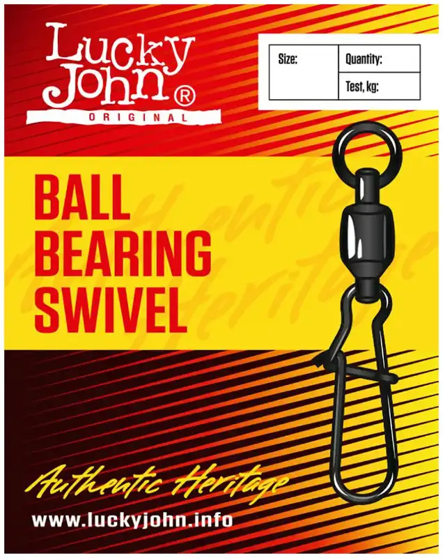 Вертлюжок с застежкой Lucky John Ball Bearing Swivel с подшипником №3 25кг (3шт/уп)