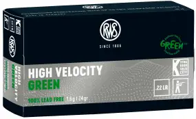 Патрон RWS High Velosity Green кал. 22 LR пуля Lead free RN масса 1,6 г (24 грана)