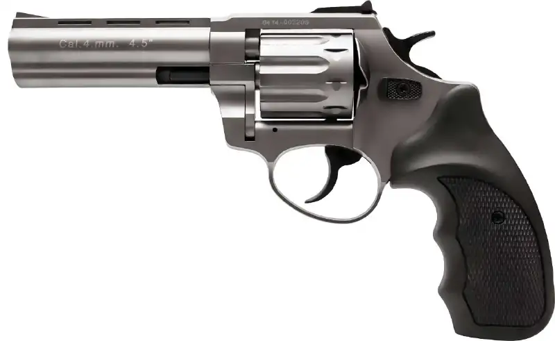 Револьвер флобера STALKER 4.5" Титанове напилення. Матеріал руків’я - пластик