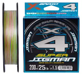 Шнур YGK X-Braid Super Jigman X4 200m #0.6/0.128mm 12lb/4.9kg