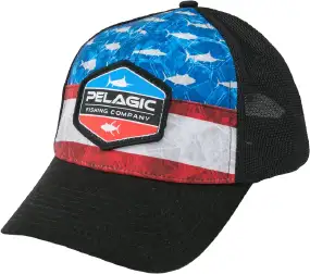 Кепка Pelagic Offshore Print Fishing Hat - Duo Americamo Blue