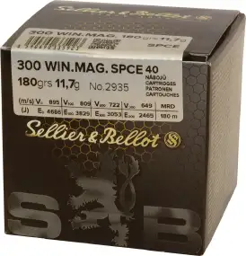 Патрон Sellier & Bellot кал. 300 WinMag пуля SPCE масса 11,7 г/ 180 гр