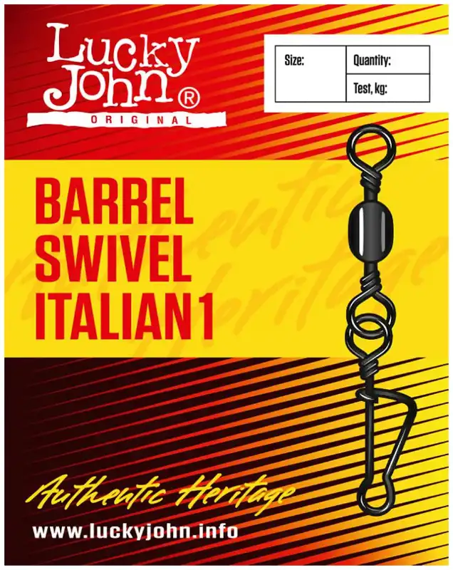 Вертлюжок с застежкой Lucky John Barrel Swivel Italian 1 №7 20кг (10шт/уп)