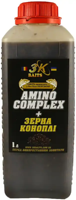 Зернова суміш 3KBaits Зерна конопель у AminoComplex 1л