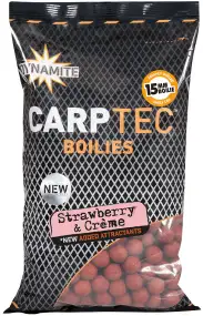 Бойлы Dynamite Baits Carp-Tec Strawberry & Creme 15mm 900g
