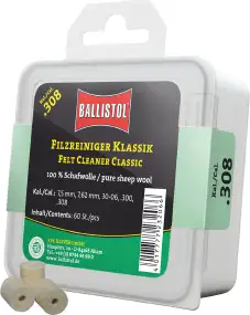 Патч для чищення Ballistol повстяний класичний для кал. 308. 60шт/уп