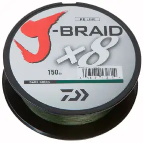 Шнур Daiwa J-Braid X8 150m (Dark Green) 0.16mm 20lb/9.0kg