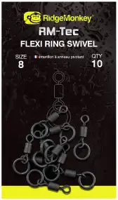Вертлюжок RidgeMonkey RM-Tec Flexi Ring Swivel #8 (10 шт/уп)