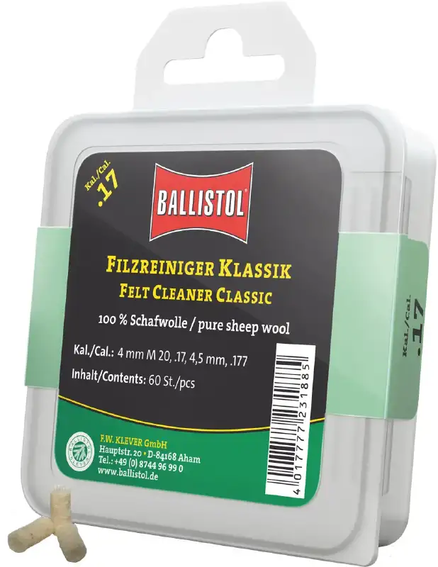 Патч для чистки Ballistol войлочный классический для кал.17. 60шт/уп