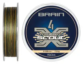 Шнур Brain Scout 4X 150m (camo) 0.128mm 7.2kg