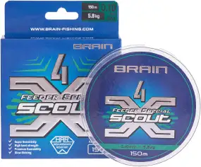 Шнур Brain Scout 4X 150m (camo) 0.128mm 7.2kg