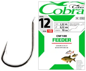 Крючок с поводком Cobra Feeder CNF100 70см (10шт)