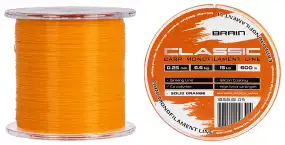 Волосінь Brain Classic Carp Line (solid orange) 600m 0.25mm 15lb 6.6kg